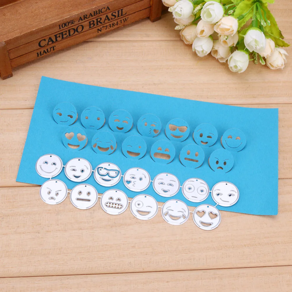 

13pcs/Set Pop Up Emoji Face Metal Cutting Dies Stencil For DIY Scrapbooking Embossing Album Paper Cards Making Decorative Crafts