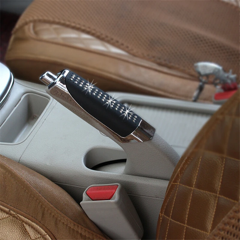 Универсальный автомобильный Алмазный ручной тормоз ручка ручной защиты Тормозная крышка украшения ABS подходит для A3 A7 Quattro Q5 X3 Z4 и т. Д