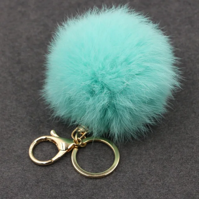 pocket pendant real fur LISANNIDesign rabbit fur bommel pendant leather LISANNI keychain fur accessories genuine leather