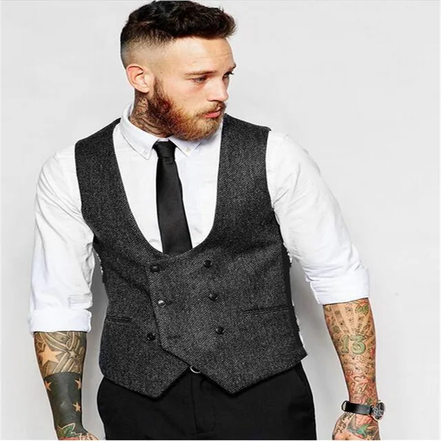 British Style Mens Retro Vest Suit Men's Vest Pluse Size