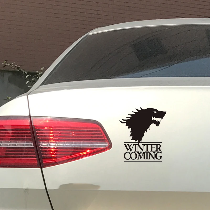 1pc Winter Is Coming Wolf Game of Thrones Car Sticker Decoration Head Of Wolf Reflective Trunk Window Sticker for VW Audi Toyota