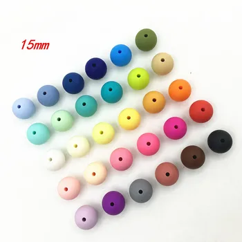

1500pcs 15mm round beads teether High Quality Eco-friendly Non-toxic Chewable Silicone Beads Food Grade Baby Beads teether