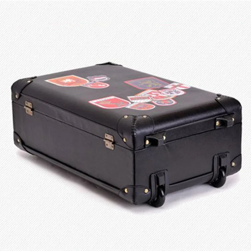 Женская сумка для багажа, винтажная, на 2 колесах, на колесиках, для путешествий, бизнес-багаж, ретро, корейская мода, ПУ, сумка для чемодана, 20, 22, 24 дюйма, Мужская коробка