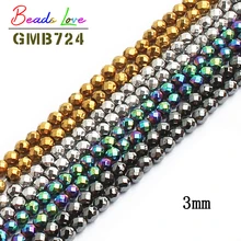 Бусины из натурального камня 3 мм граненый гематитовый, Шамбала бусины для изготовления ювелирных изделий 4 цвета 120 шт./лот бусины-разделители