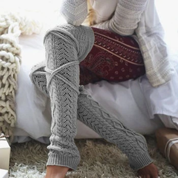 

Winter Thigh High Legs Warmer String Women Knit Toeless Girl Boots Stocking