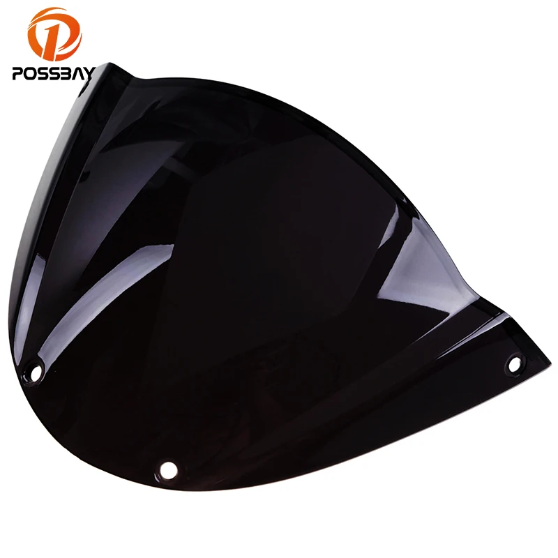 

POSSBAY Motorcycle Windshield Airflow for Ducati 696 796 1100 1100S EVO Scooter Windscreen Double Bubble Wind Deflectors