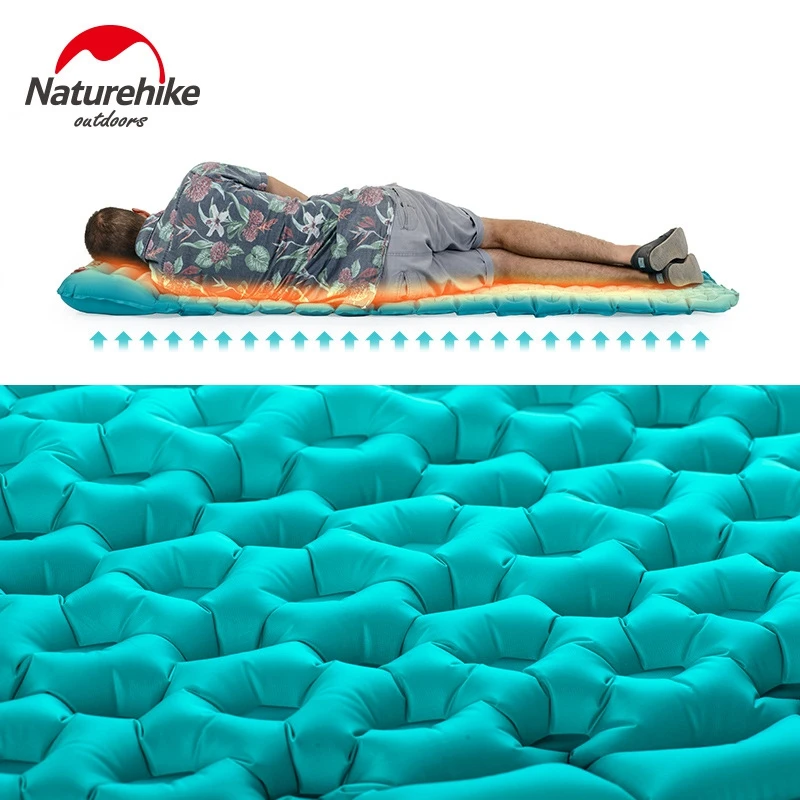 Skup Naturehike Outdoor nadmuchiwana poduszka śpiwór, mata szybkie napełnianie powietrza Moistureproof Camping Mat z poduszką karimata 460g