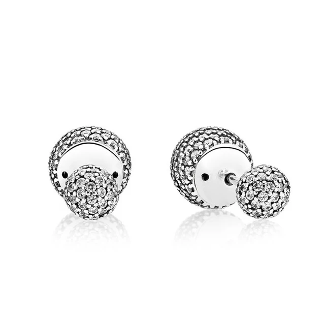 

SIENTO 100% Sterling silver 1:1 Glamour 290737CZ PAVE EARRING STUDS Original Women wedding Fashion Jewelry 2018
