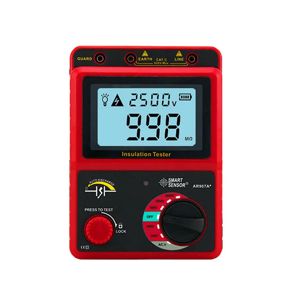 

New 100V-2500V LCD Digital Insulation Resistance Tester Meter Megohmmeter Megger Meg Amp Ohm Meter