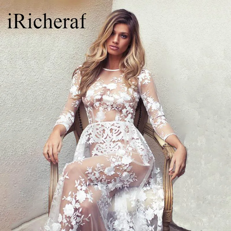 white mesh maxi dress