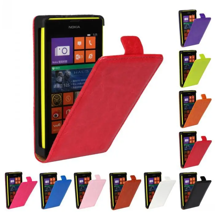 

Retro Luxury Mobile Phone Bags Cases Crazy Horse Flip Cover PU Leather Case For Nokia LUMIA 520 N520 For LUMIA 525