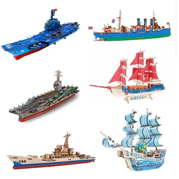 

New 3D Wooden three-dimensional cruise Wooden Jigsaw assembly model children's puzzle toys