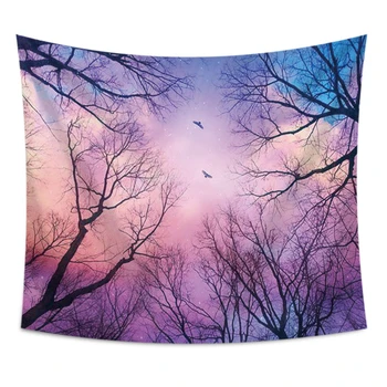 

SOFTBATFY Colorful Trees Tapestry Headboard Wall Art Bedspread Dorm Tapestry Home Decor