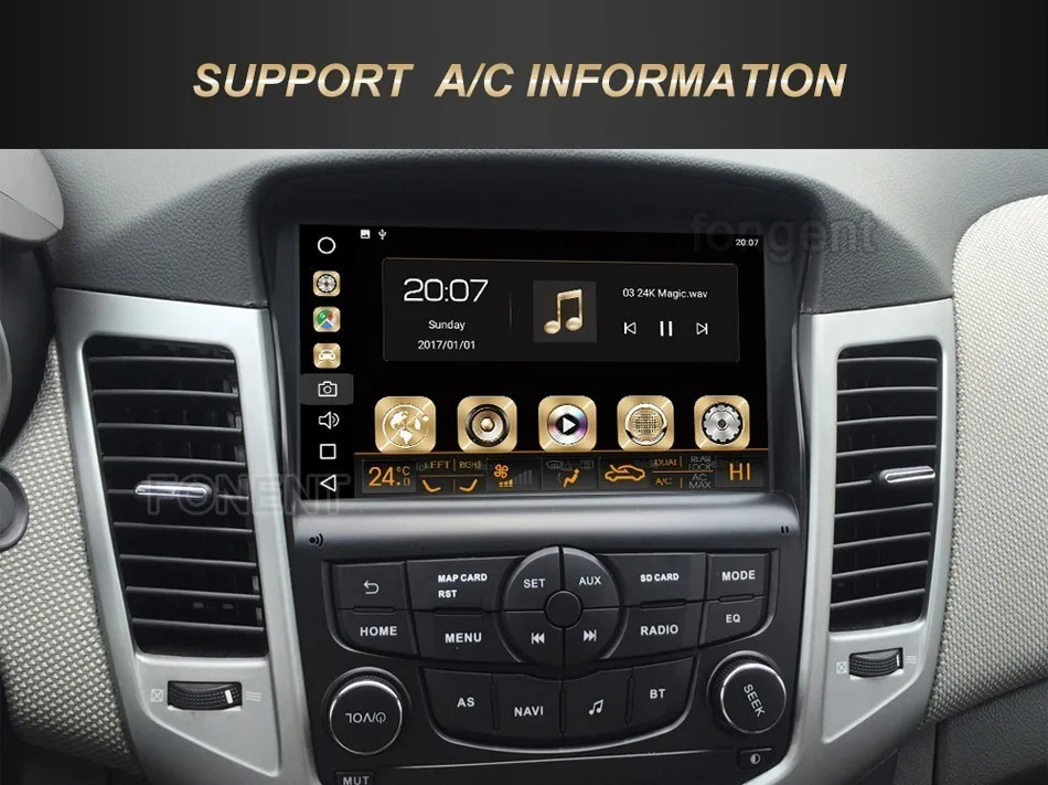 Perfect Fongent Android Octa Core Car GPS for Chevrolet Cruze 2008 2009 2010 2011 Multimedia 4GB Stereo Auto Radio Audio Headunit 4G DAB 4