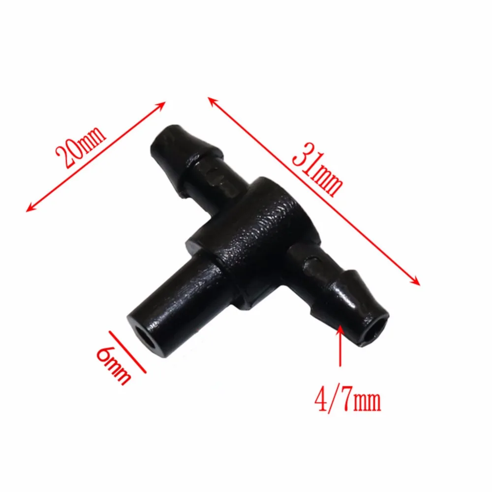 1000 шт. 4/7 мм шланг Колючая трехкомпонентный каталитический футболки распыления 6 мм сопло система орошения сада трубопроводная арматура Садоводство воды разъемы