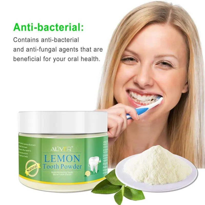 

Lemon Tooth Powder Dental Natural Teeth Whitening Charcoal Powder Tartar Stain Removal Dental Fresh Breath White odontologia