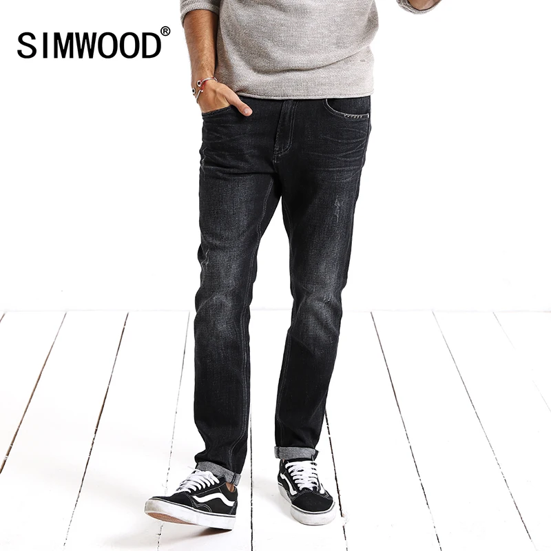 SIMWOOD 2017 Autumn Jeans Men Fashion Slim Fit Brand Clothing Denim Trousers Vintage Casual