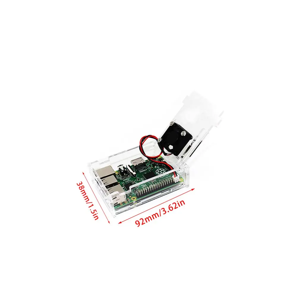 Корпус Raspberry Pi с вентилятором 2/3 поколение Raspberry Pi Модель 3b+ акриловая сборка шасси коробка