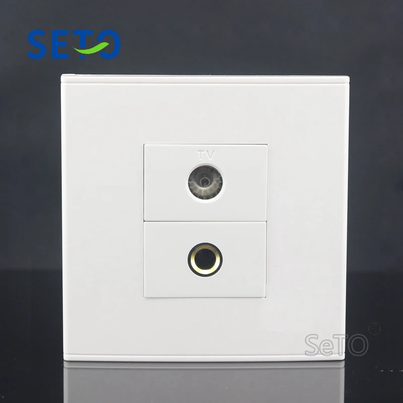 SeTo 86 Тип One Port TV + 6 35 мм/6 5 мм аудио гнездо для микрофона настенная панель Keystone