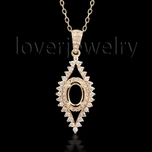 750 18K золотые Заказные алмазные подвески установка овальной огранки 5x7 мм WP085