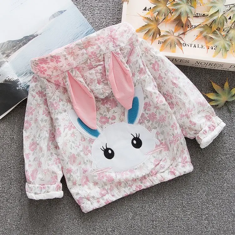 

Fashion Baby Girls Clothing Cartoon Rabbit Ears Girls Coat Wind Coat Toddler Girls Outerwear Infant Clothes