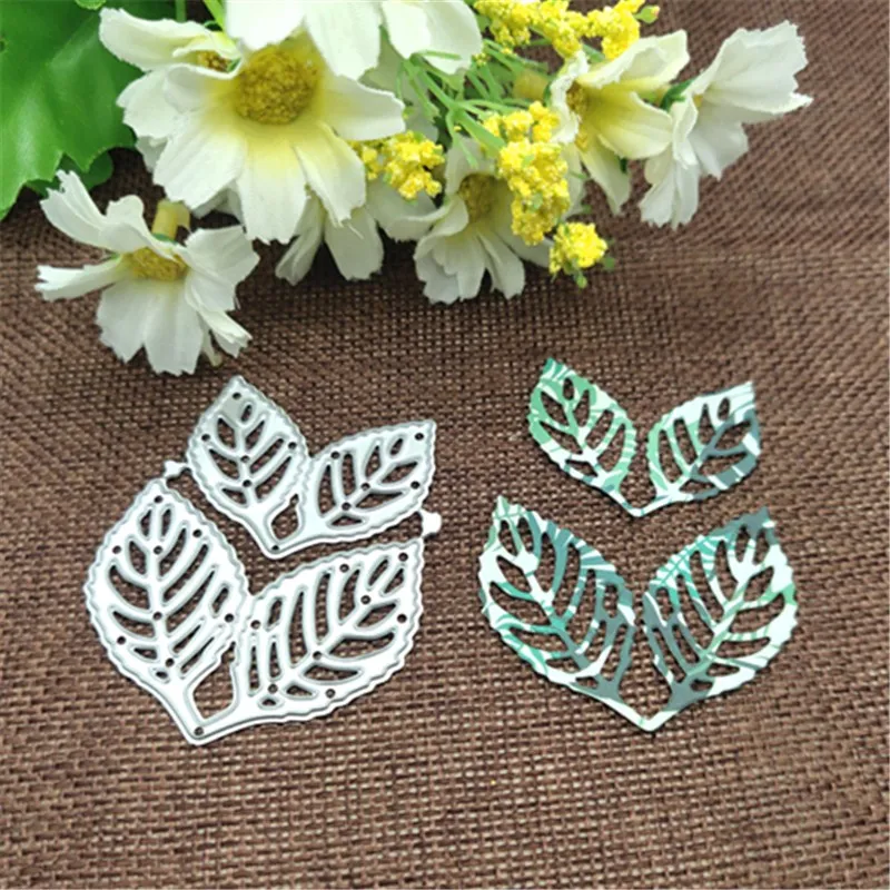 

2pcs leaf decoration Metal Cutting Dies Stencil Scrapbooking Photo Album Card Paper Embossing Craft DIY