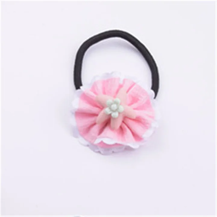 10pcs Children's Fabric Cartoon Bow Hair Accessories For Girls Headwear Flower Hair Rope Headwrap Women Elastic Rubber Band