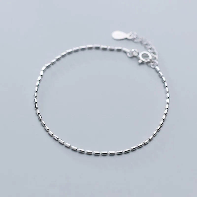 

925 Sterling Silver Chain Anklet for Women Charm Beads Ankle Bracelet Foot Jewelry Girls Lady Fashion Jewelry Gift Wholesale