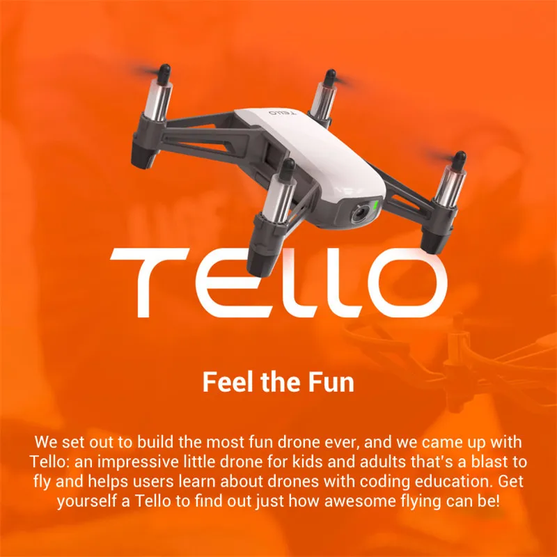 

DJI Tello with 5MP HD Camera 720P WiFi FPV Mini RC Quadcopter Drone Folding Toy BNF Boost Fly More Combo 8D Flips STEM Coding