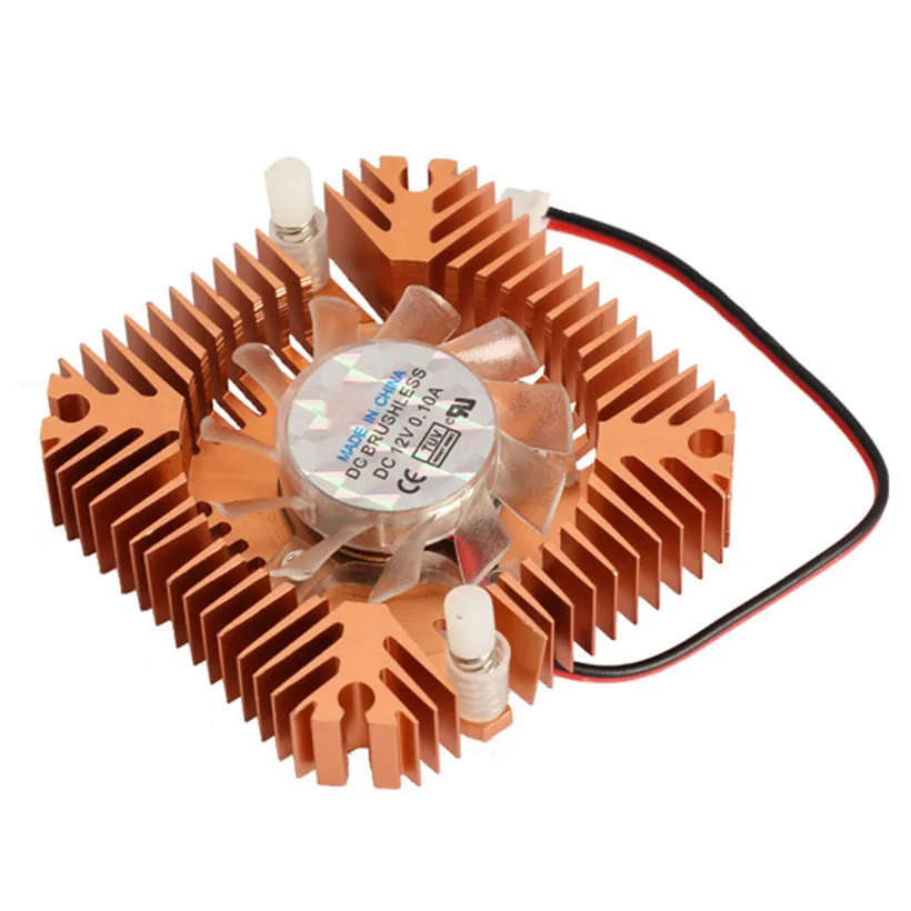 

55mm Aluminum Cooling Fan Heatsink Cooler for PC Computer CPU VGA Video Card Bronze EM88
