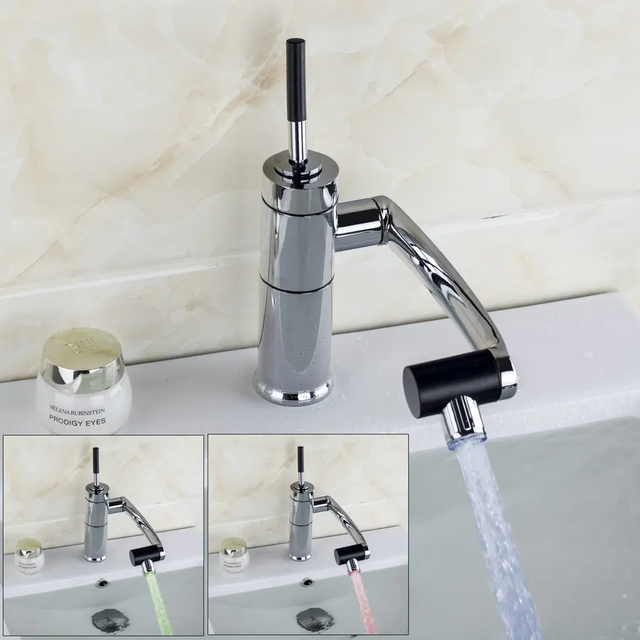 YANKSMART High Quality Kitchen Swivel Spout Faucet LED torneira Washbasin Sink Mixer Tap Home Faucet Rotating