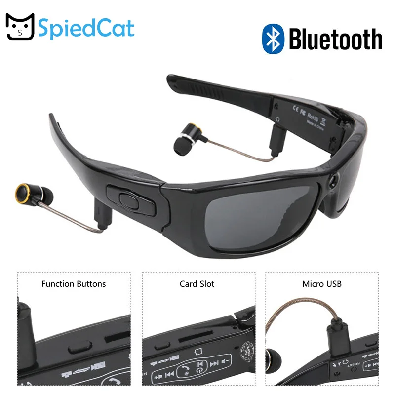 

MP3 Player 1080P Glasses Camera with Bluetooth Sunglasses DV Headset Sports Driving Forensics Recorder Polarized Lens Camcorders