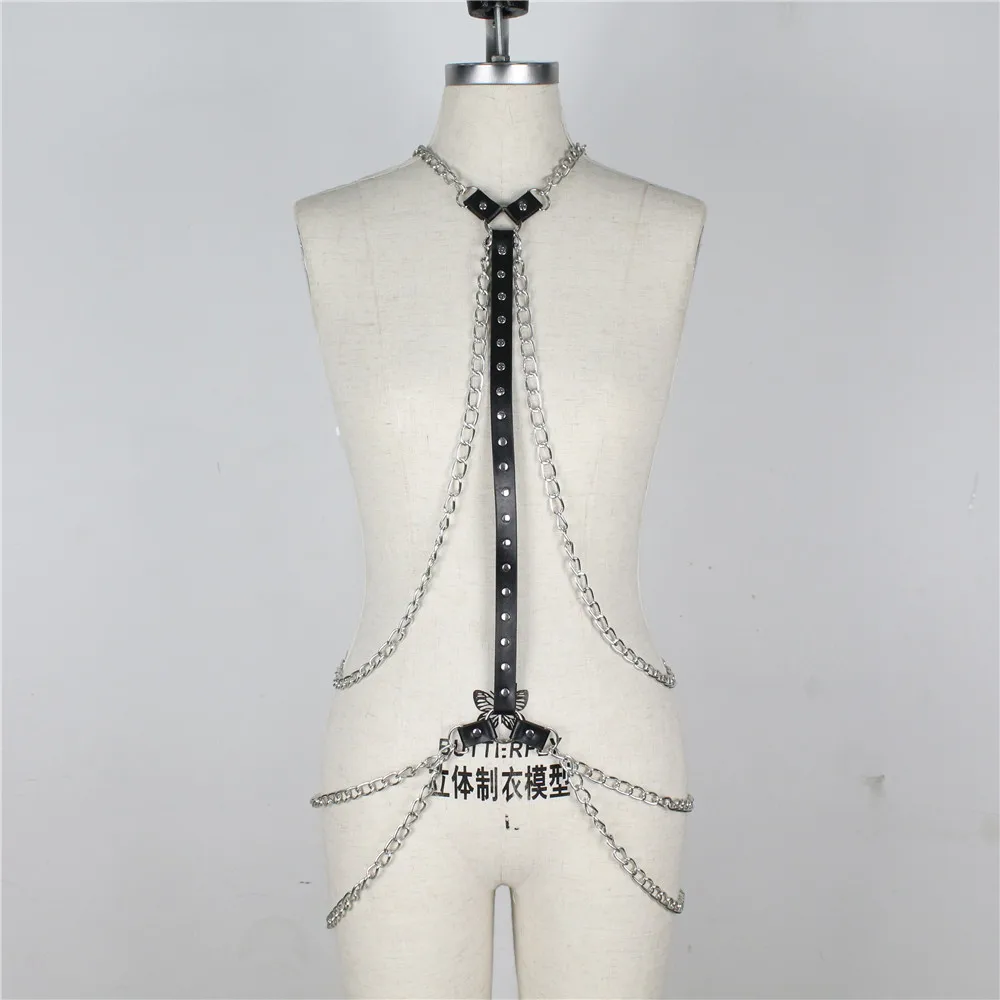 

Women Fashion Simple Silver Metal Chain Belts Punk Harajuku Tassel Waistband For Female Creative Leather Harness Accessories