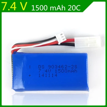 

5pcs 7.4V 1500mAh lithium polymer battery FT009 remote control boat speedboat FX067C battery 903462