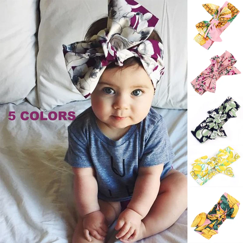 

Best selling handmade tiara baby pineapple banana lemon kiwi flower fruit print headdress children's headband free shipping