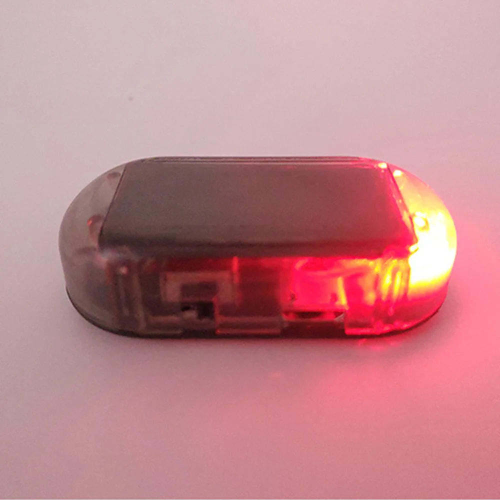 1PCS Solar Power Car Security Alarm LED Light Anti Theft Warning Flash