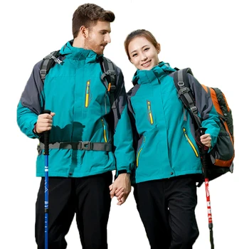 

3 In 1 Men Outdoor Jacket Two Sets Autumn Winter Thermal Waterproof Windproof Hiking Jackets Women Camping Climbing Coats
