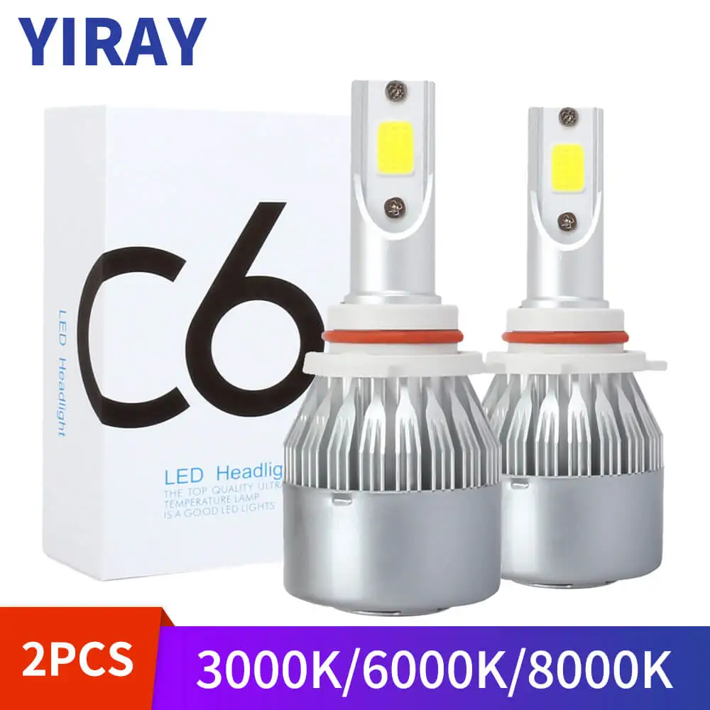 

YIRAY LED H4 H7 H11 COB Car LED Headlight Bulbs H1 H13 H3 9005 9006 9012 9004 9007 72W 8000LM Auto Headlamp 3000K 6000K 8000K