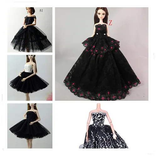 Элегантное Черное платье для куклы отличный подарок детей на день рождения
