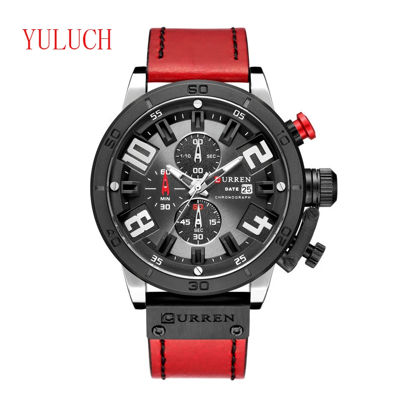 YULUCH Новое поступление топ модный бренд Для мужчин спортивные кварцевые часы Многофункциональный шесть-иглы времени Для мужчин часы