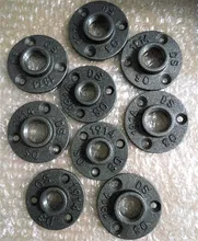Acessórios para tubulação de ferro, 6 peças, montagem na parede, antiguidade dn15, ferramenta de ferragem, flanges de ferro fundido