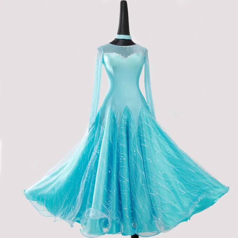 

Ballroom Dance Competition Dresses Ladies Professional Waltz Dress Modern Clothes Women Led Costume Dance Wear Custom Made N4005