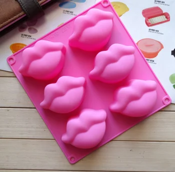

Silicone cake molds 6 with plump lips pudding jelly molds hand made soap mold