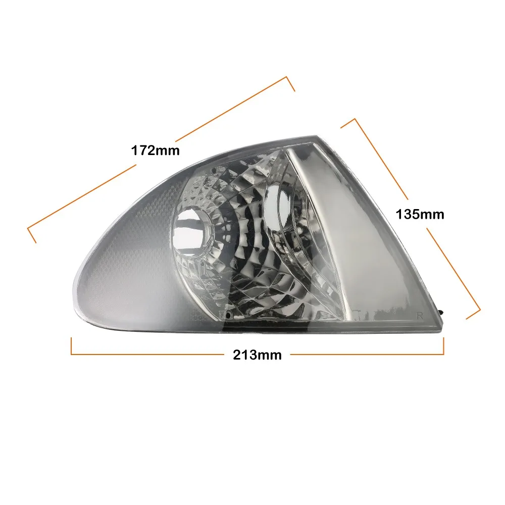 2 шт., прозрачные линзы, парковочный указатель поворота, угловые огни для BMW E46 3 серии 1999-2001 седан, аксессуары для автомобиля