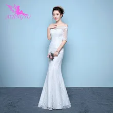 AIJINGYU индивидуальный заказ новое горячее предложение Дешевое вечернее платье кружева назад вечерние свадебные платья свадебное платье WK844
