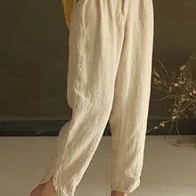 Жидкости Весенние Брюки Большие размеры все матч потерять сплошной цвет повседневные штаны женские