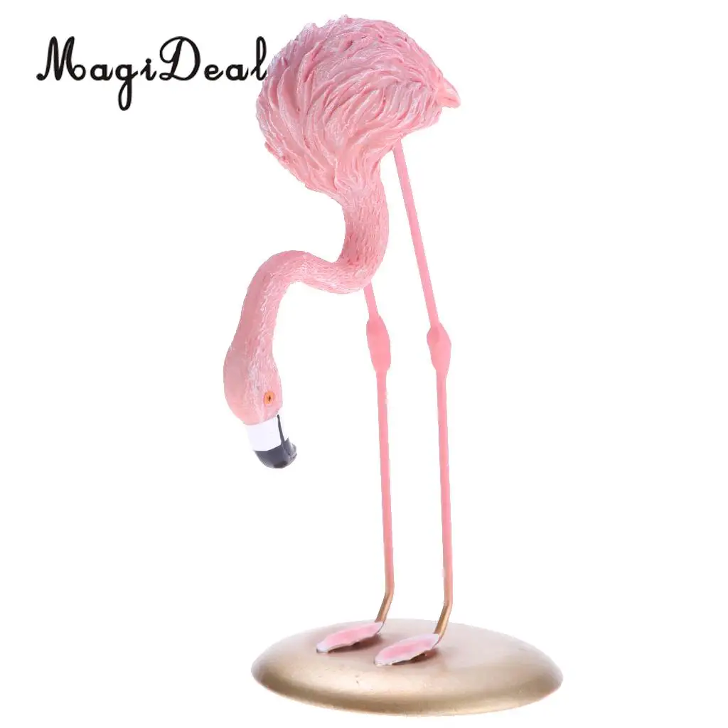 Pink 3 Styles Standing Flamingo Birds Animal Statue Ornament Art Collectiable Figurine Miniatures Decor Landscape 