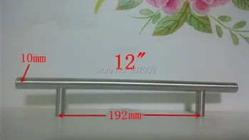 

(Diameter 10mm,Length:300mm) 12" 15pcs/lot Furniture Hardware Kitchen Cabinet Handle, Bar Pull Handle Stainless Steel T Handles