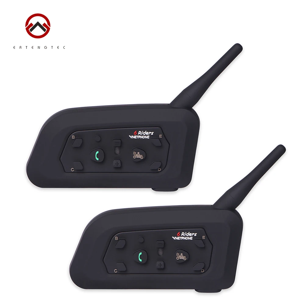 

Motorcycle Bluetooth Intercom Interphone V6-1200 2PCS Waterproof Motorcycle Automatic Receiving Of Mobile Phone Calls
