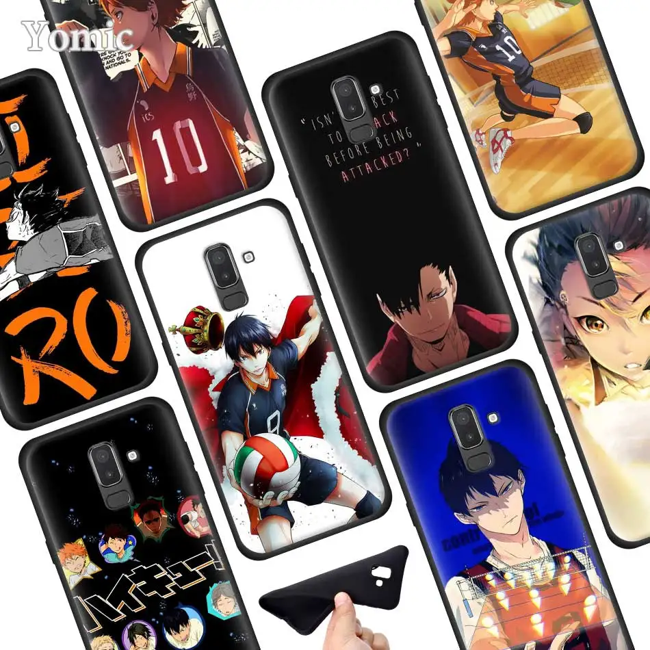 Volleyball Haikyuu Silicone Phone Case for Samsung Galaxy J8 J6 J4 Plus 2018 A50 A70 A80 S10 Plus S10e Case Cover